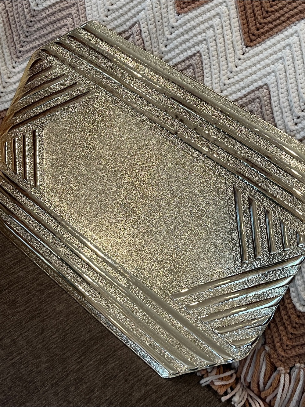 VTG Town & Country Living Regency Gold Vinyl Placemats Set of 6 Retro Art Deco
